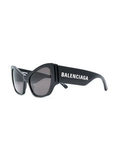 enamelled-logo cat-eye frame sunglasses