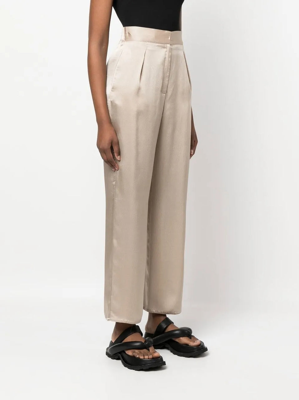 cropped silk palazzo pants