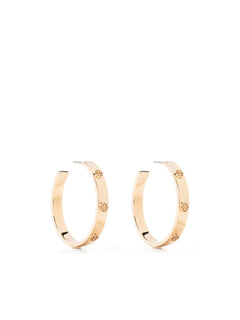 embossed-logo hoop earrings