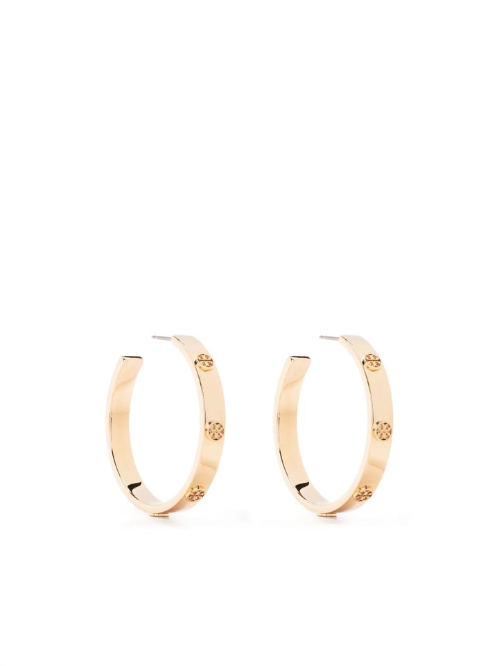 embossed-logo hoop earrings