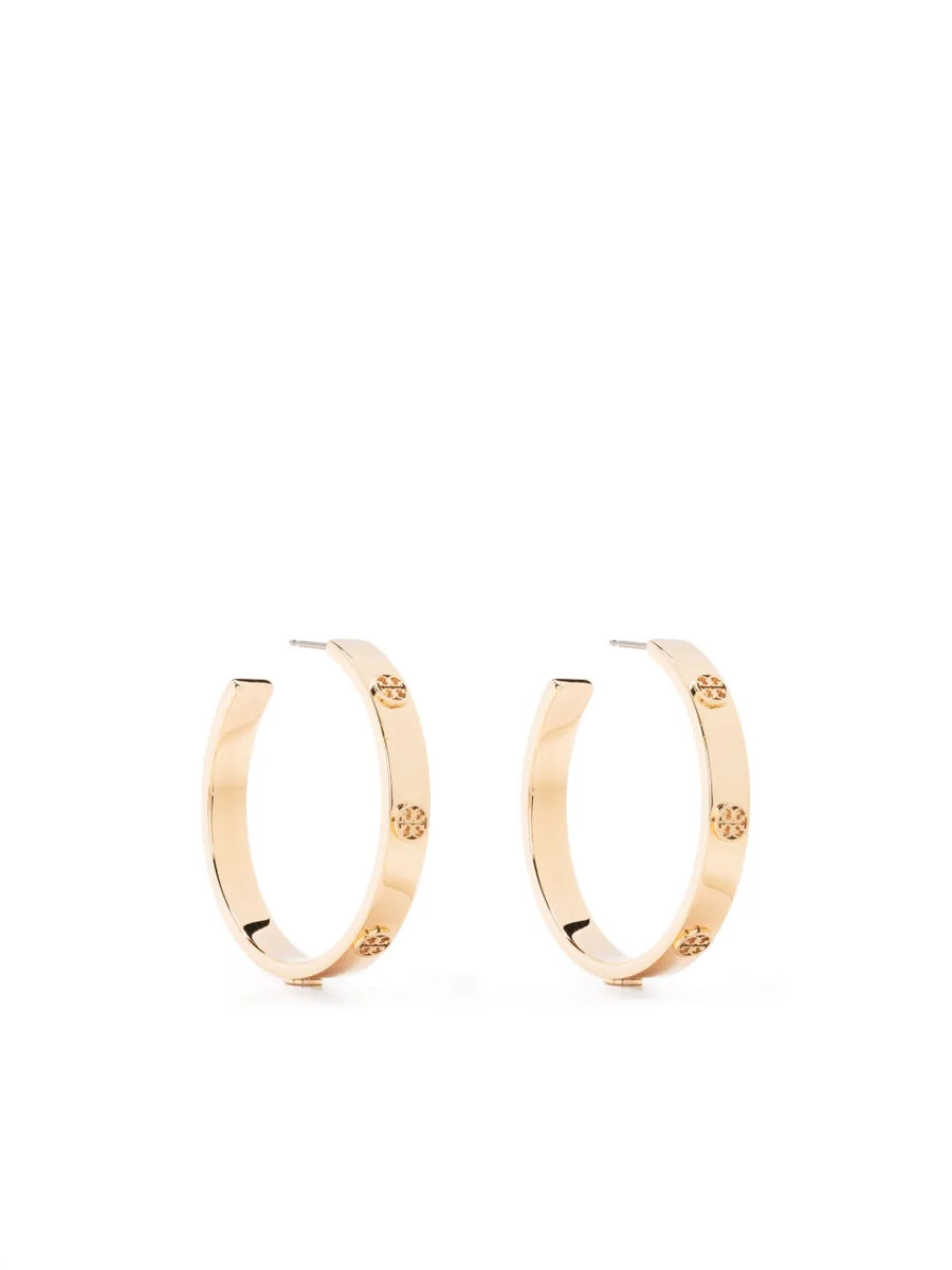 embossed-logo hoop earrings