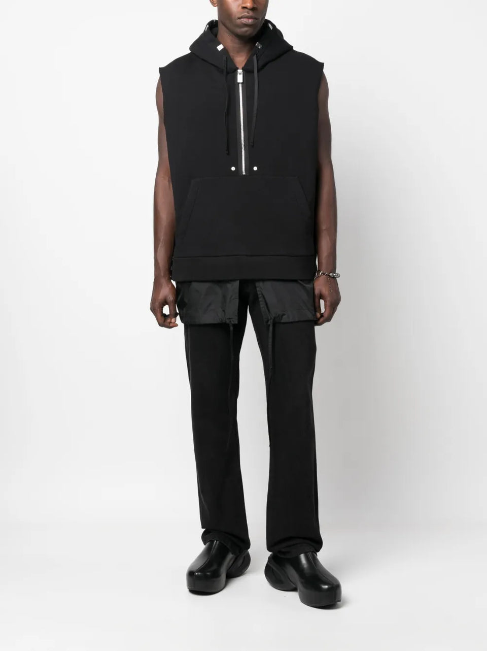 half-zip fastening sleeveless Hoodie