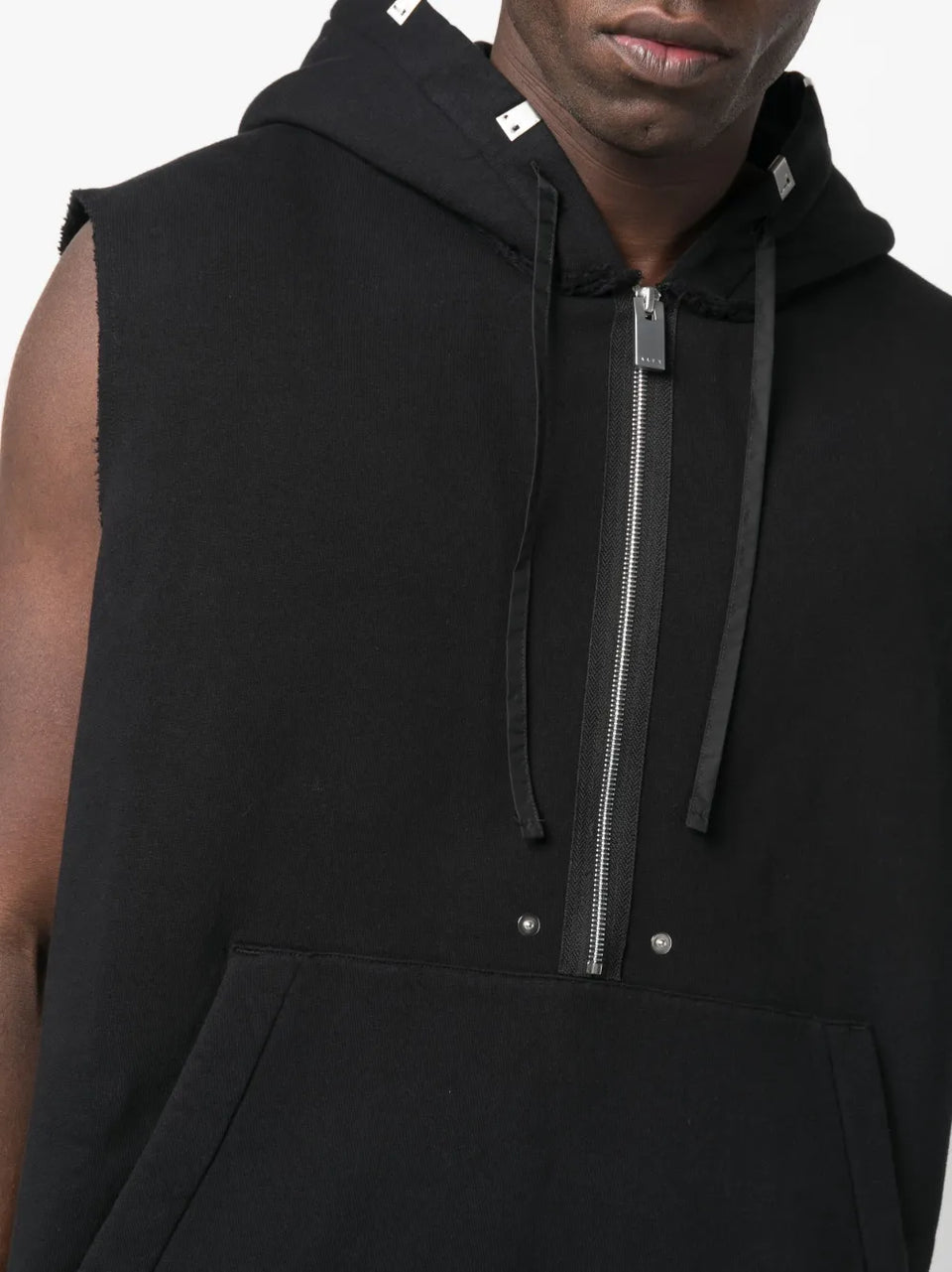 half-zip fastening sleeveless Hoodie