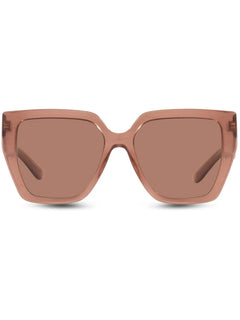 transparent-frame logo-plaque sunglasses