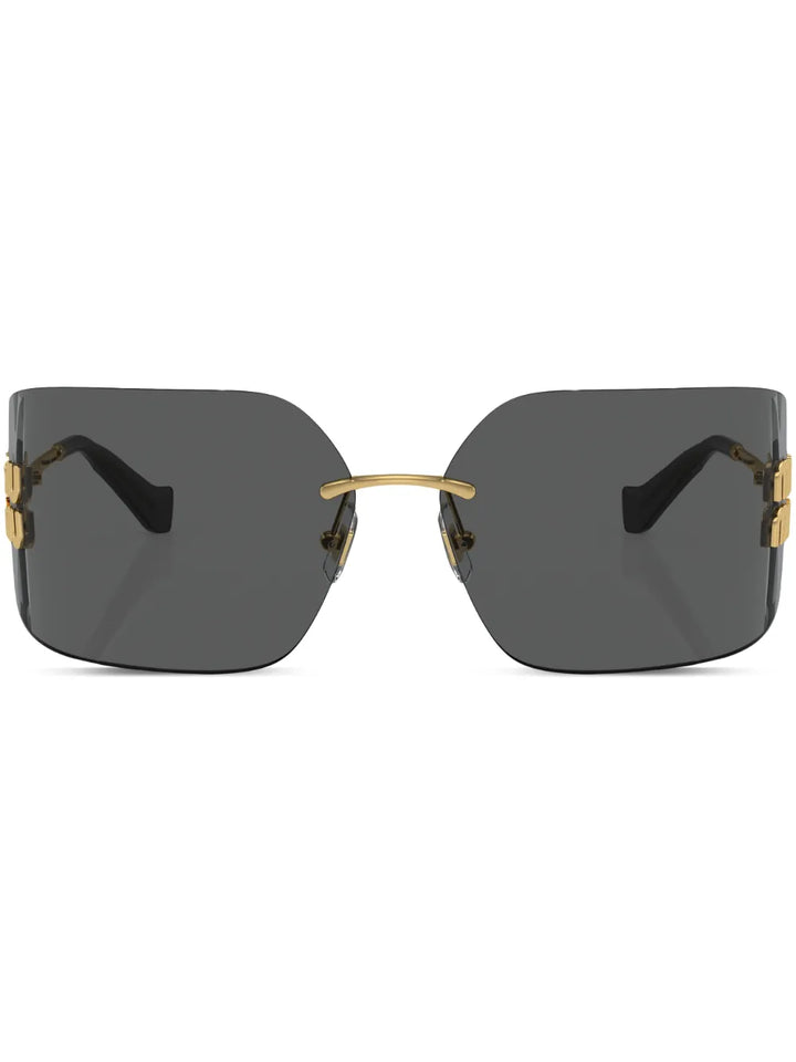 logo-plaque frameless sunglasses