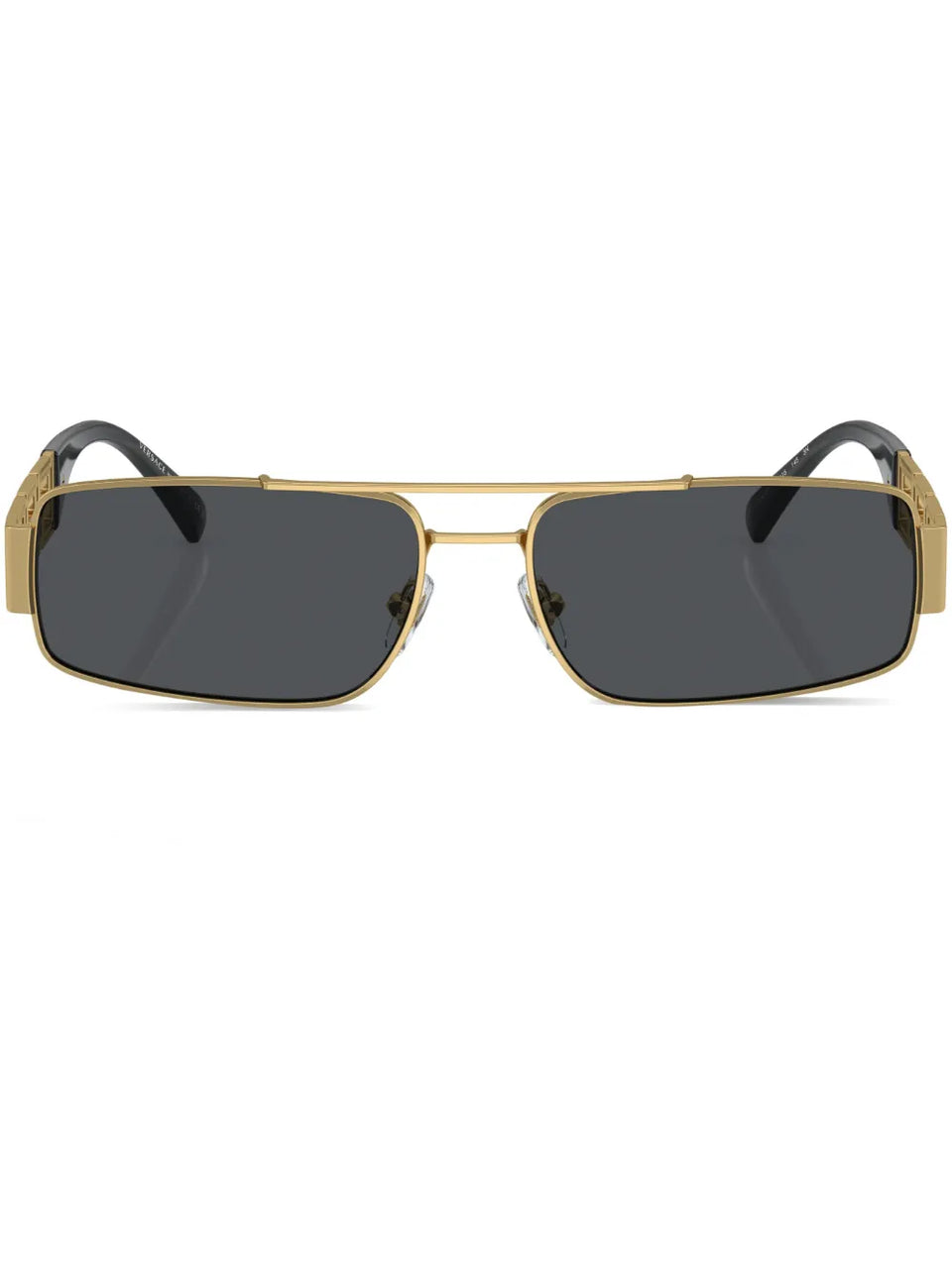 Greca-detail rectangle-frame sunglasses