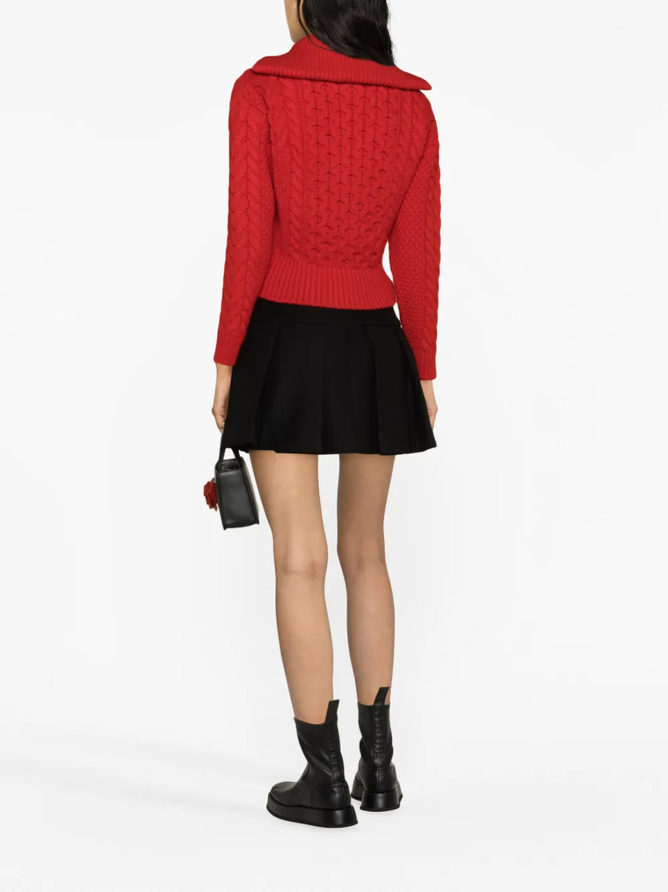 pleated A-line skirt