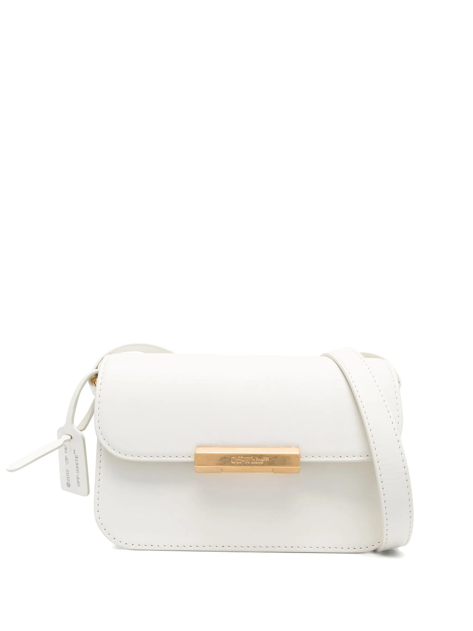 Off-White logo-plaque cross-body white bag