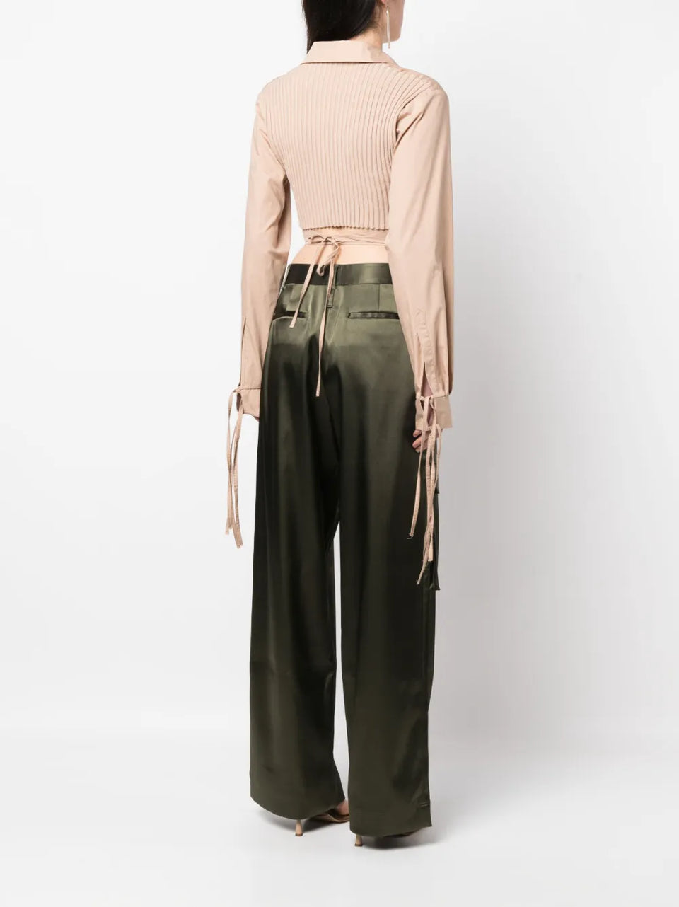 cropped wrap blouse