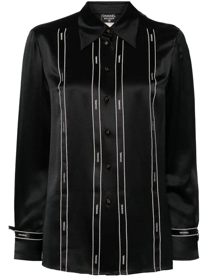1994 logo-print silk shirt