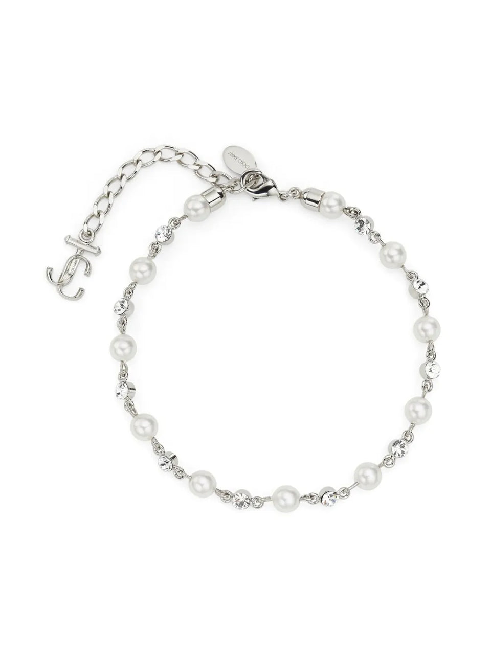 logo-charm pearl-detail anklet