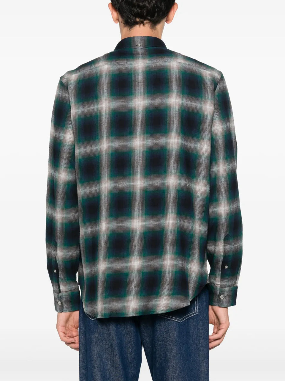 Madras plaid-check flannel shirt