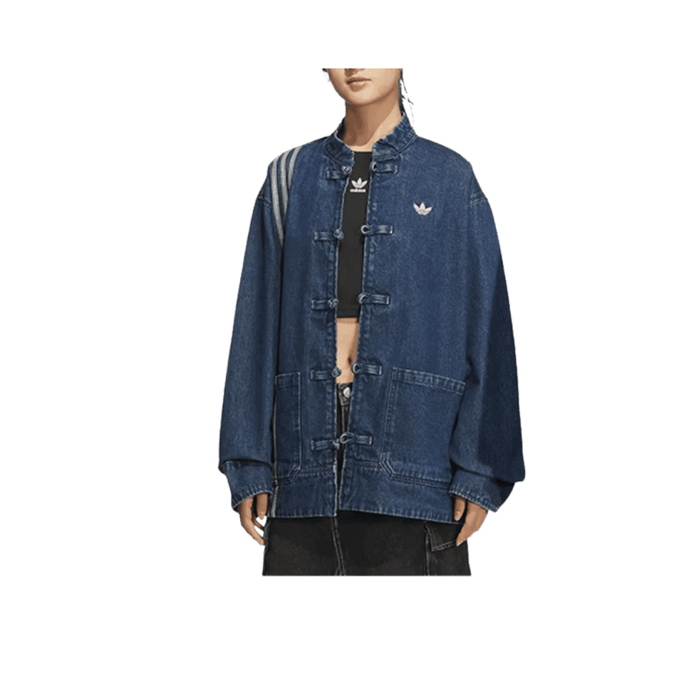 adidas CTT Oversized Chinese Track Top 3.0 Jacket Medium Blue Denim