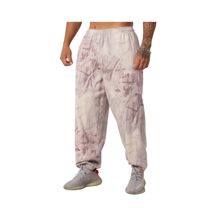 YoungLA Tree Camo Collection Baggy Joggers Desert Tan Tree Camo