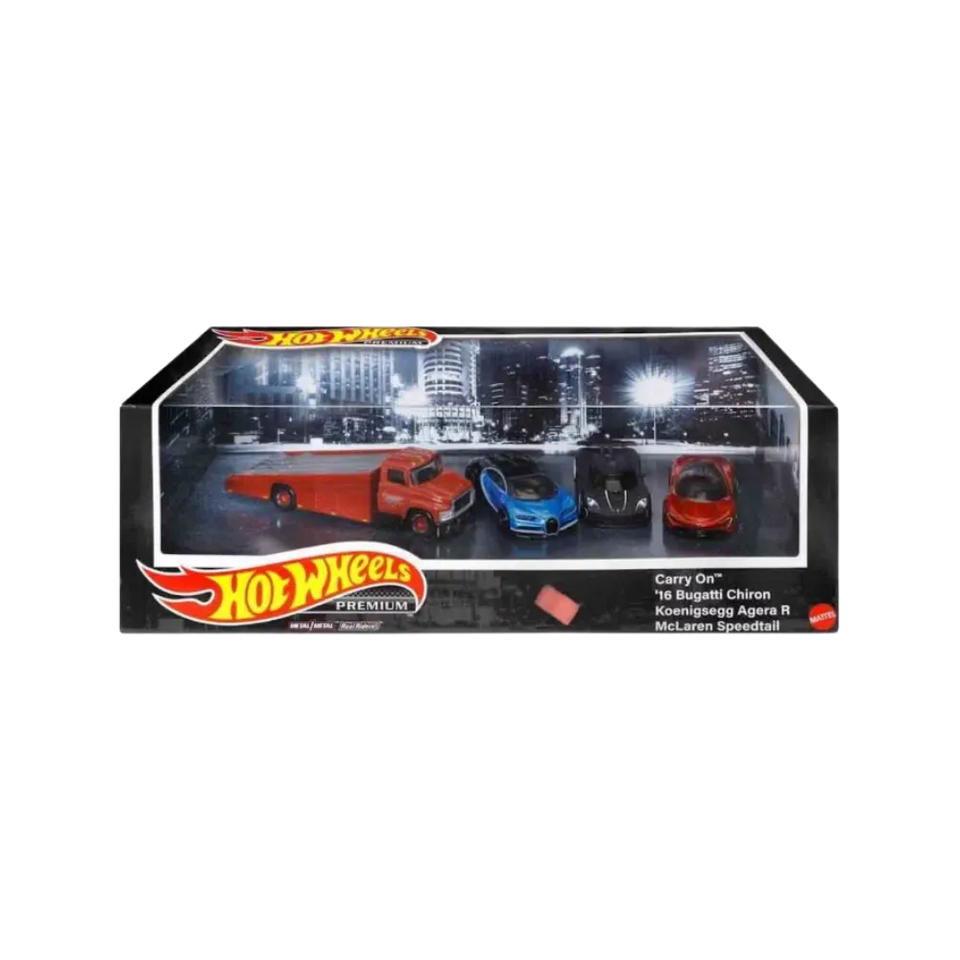 Hot Wheels Supercars Bugatti Chiron Koenigsegg Agera McLaren Speedtail Premium Set