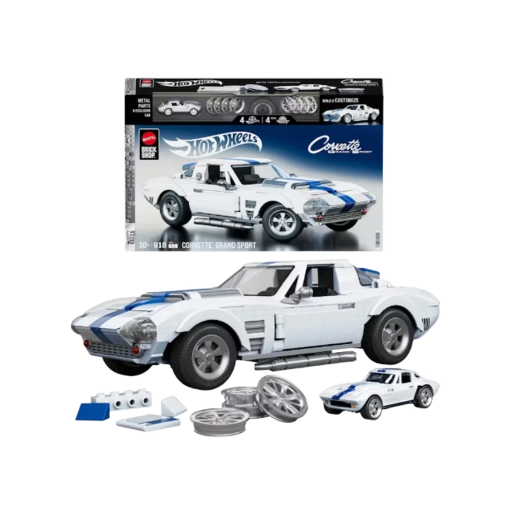 Mattel Brick Shop Hot Wheels Corvette Grand Sport Building Set
