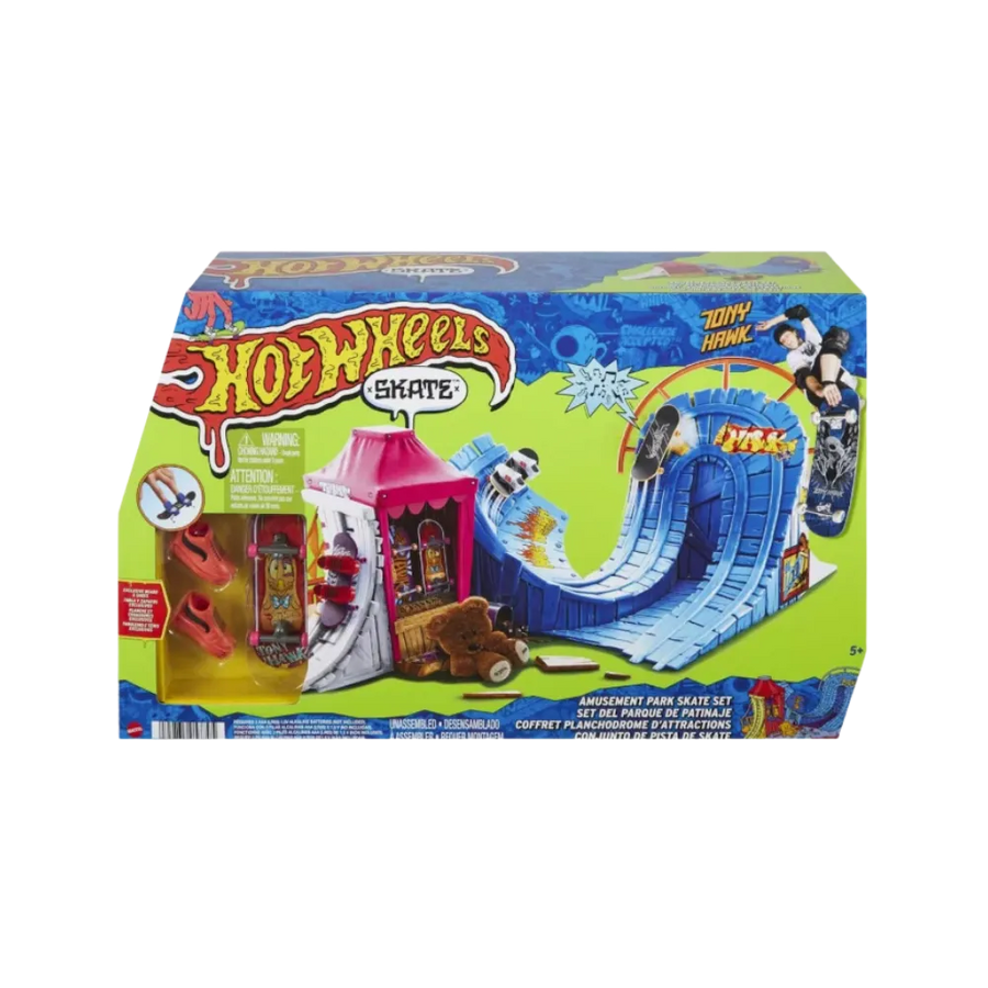 Hot Wheels x Tony Hawk Amusement Park Skate Set With Fingerboard & Pair Of Skate Shoes Set