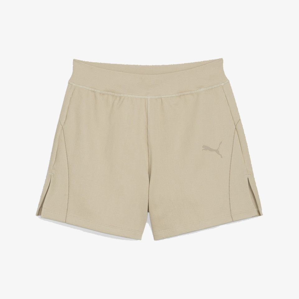 Puma DARE TO MUTED MOTION FLARED SHORTS { ALMOND