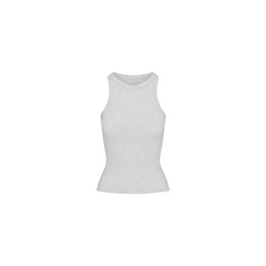 Skims Cotton Jersey Crew Neck Tank Light Heather Grey