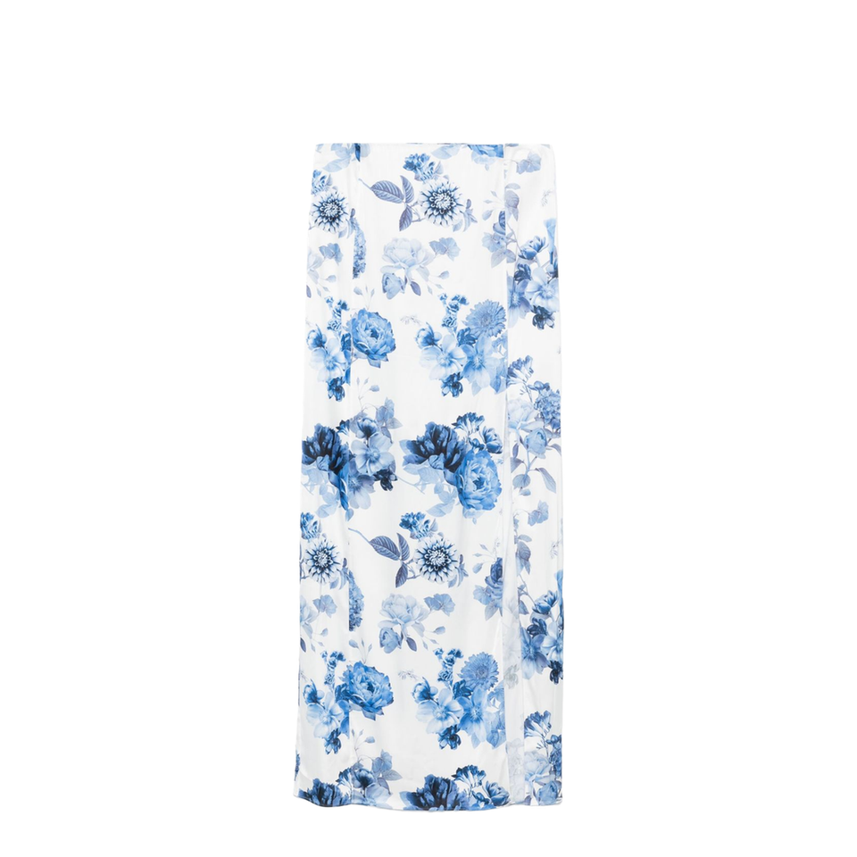 Floral Print Maxi Skirt In Multicolour