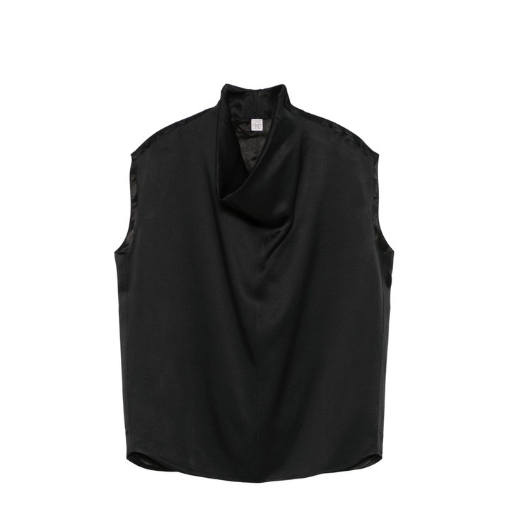 Sleeveless Funnel-neck Top