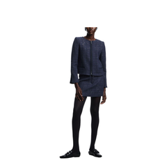 Lurex Tweed Zip-Up Jacket with Micro Sequins