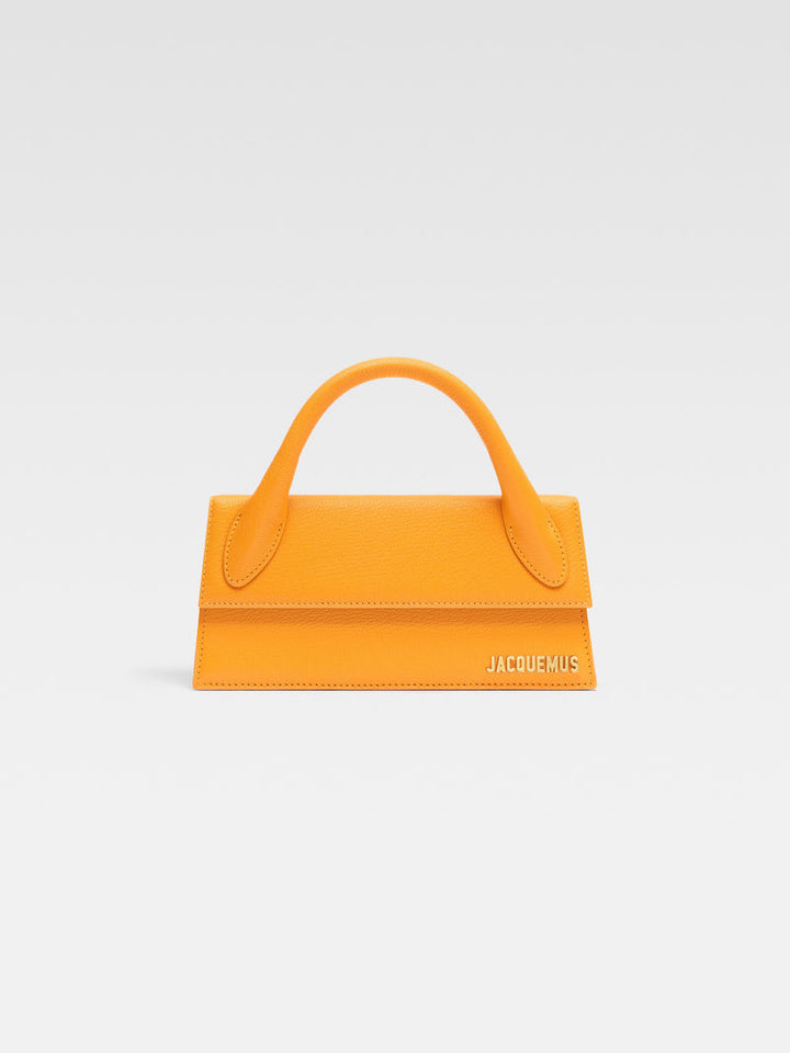 Jacquemus The Long Chiquito Soft Grained Leather Structured Bag Dark Orange