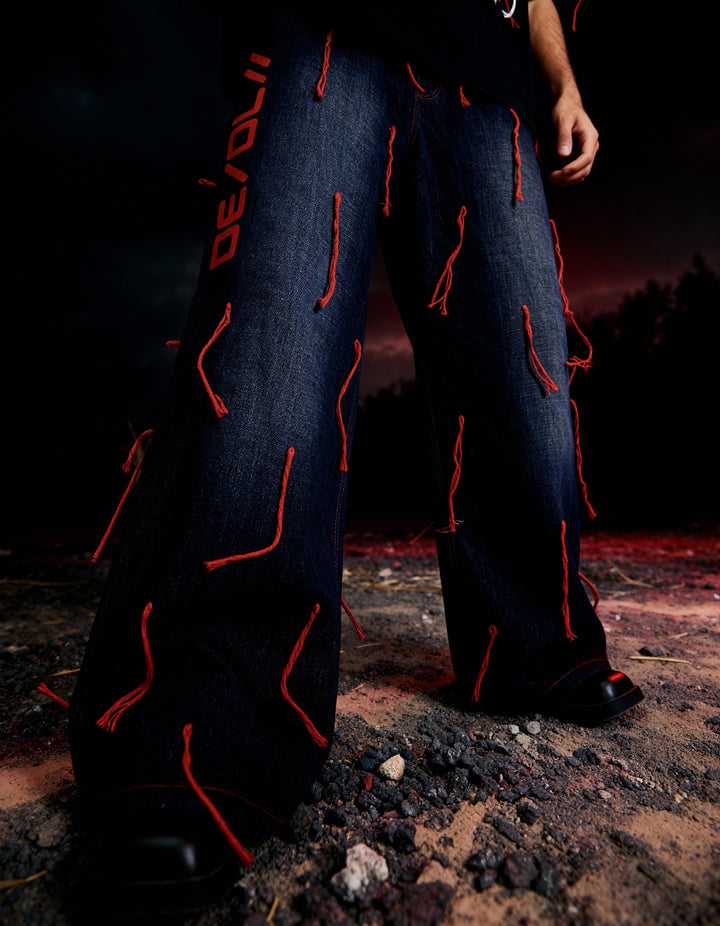 DRIP [HAND-EMBROIDERED BAGGY JEANS]