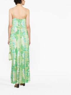 watercolour-print slip dress