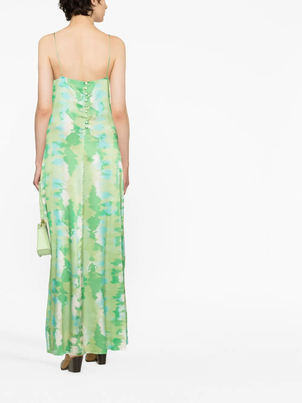 watercolour-print slip dress
