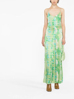 watercolour-print slip dress