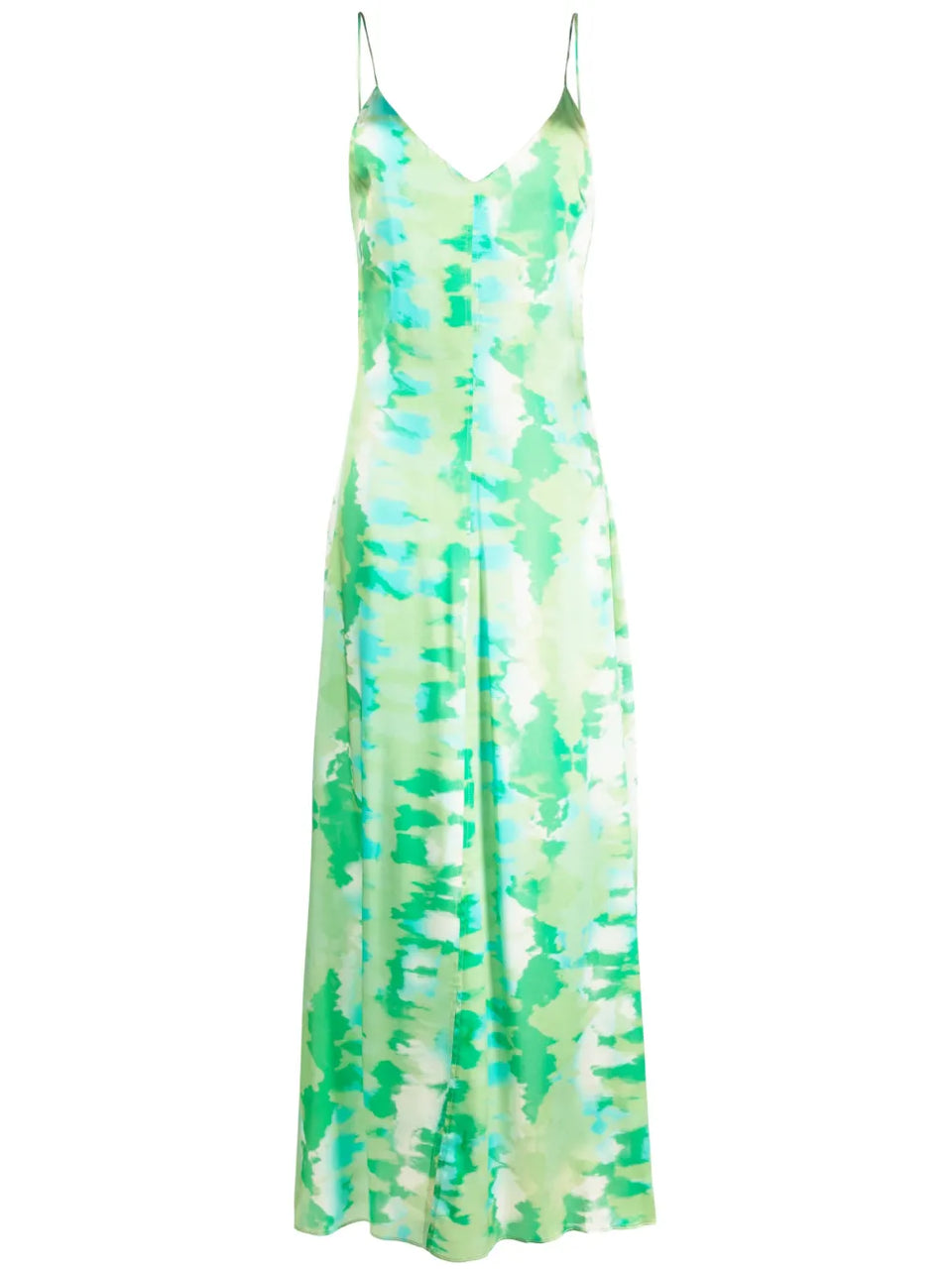 watercolour-print slip dress