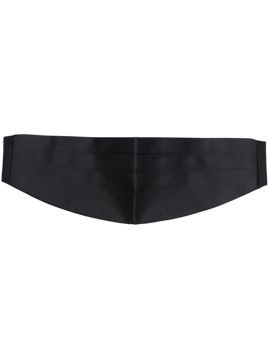 pleated silk cummerbund belt