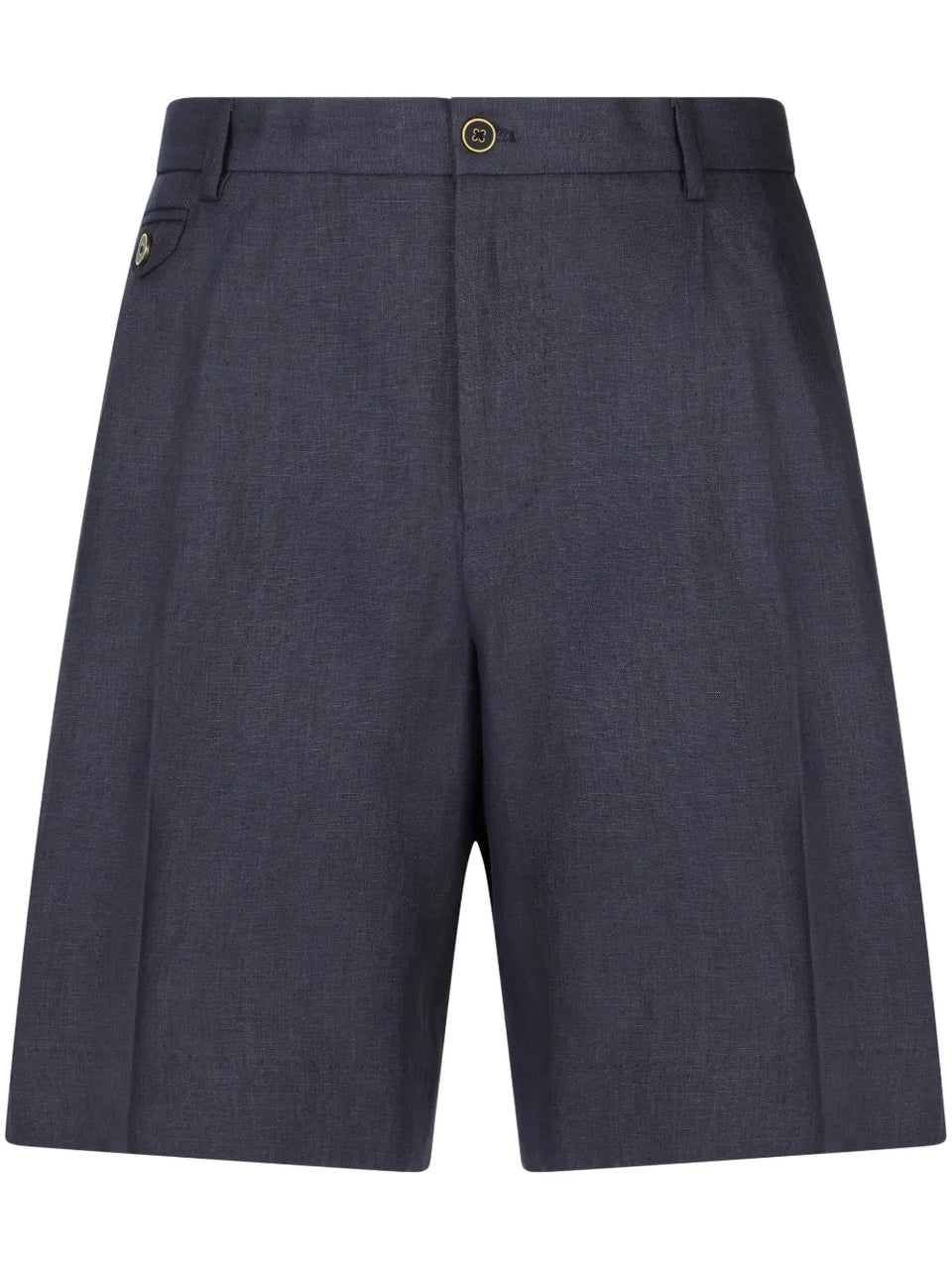 above-knee linen tailored shorts