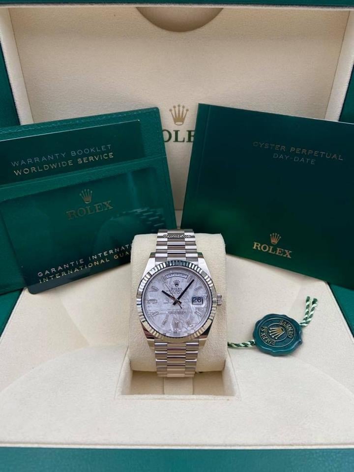 Rolex | Day-Date | 228239-0055 | White gold | 40 mm | White gold | Grey | Automatic