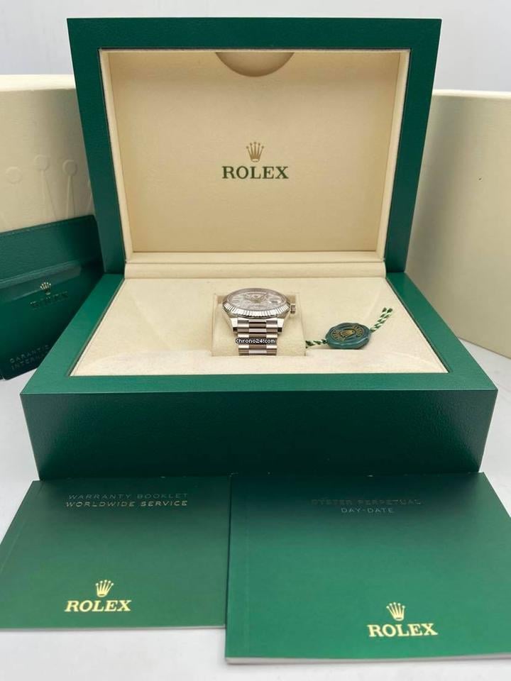 Rolex | Day-Date | 228239-0055 | White gold | 40 mm | White gold | Grey | Automatic