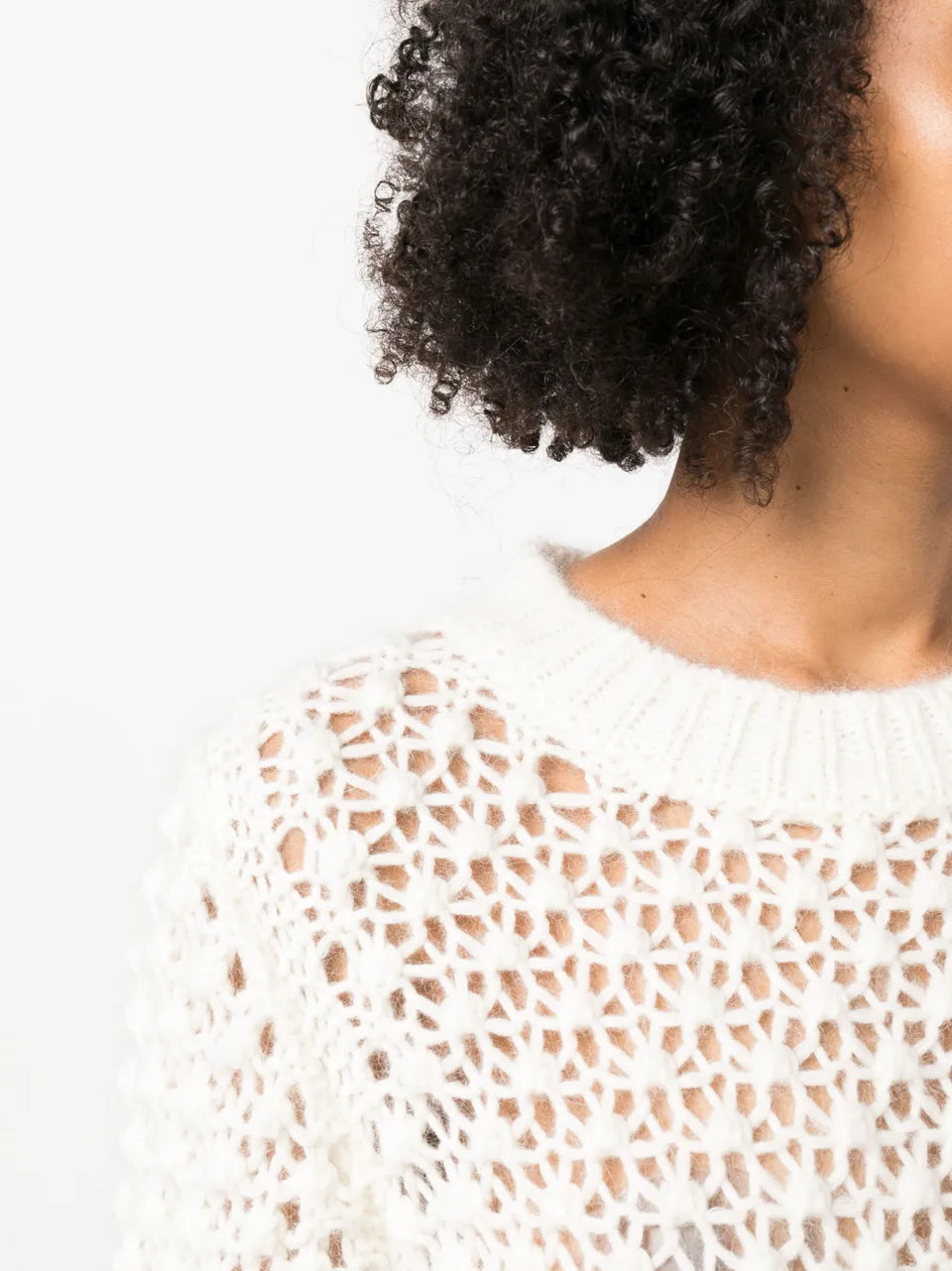 open-knit long-sleeve jumper