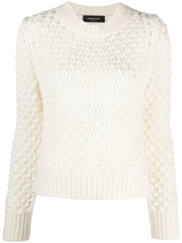 open-knit long-sleeve jumper
