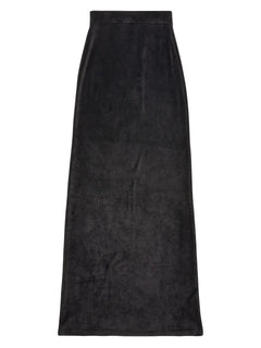 velvet-effect high-waisted skirt