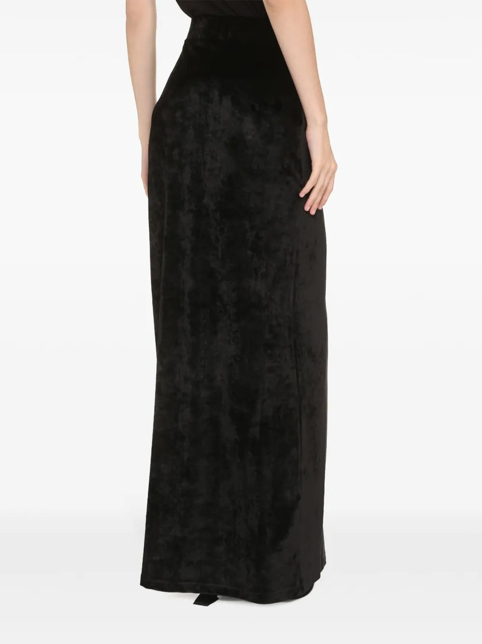 velvet-effect high-waisted skirt