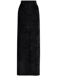 velvet-effect high-waisted skirt