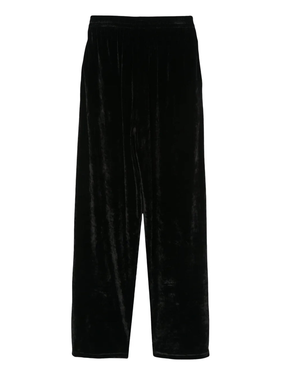 velvet-effect straight-leg trousers