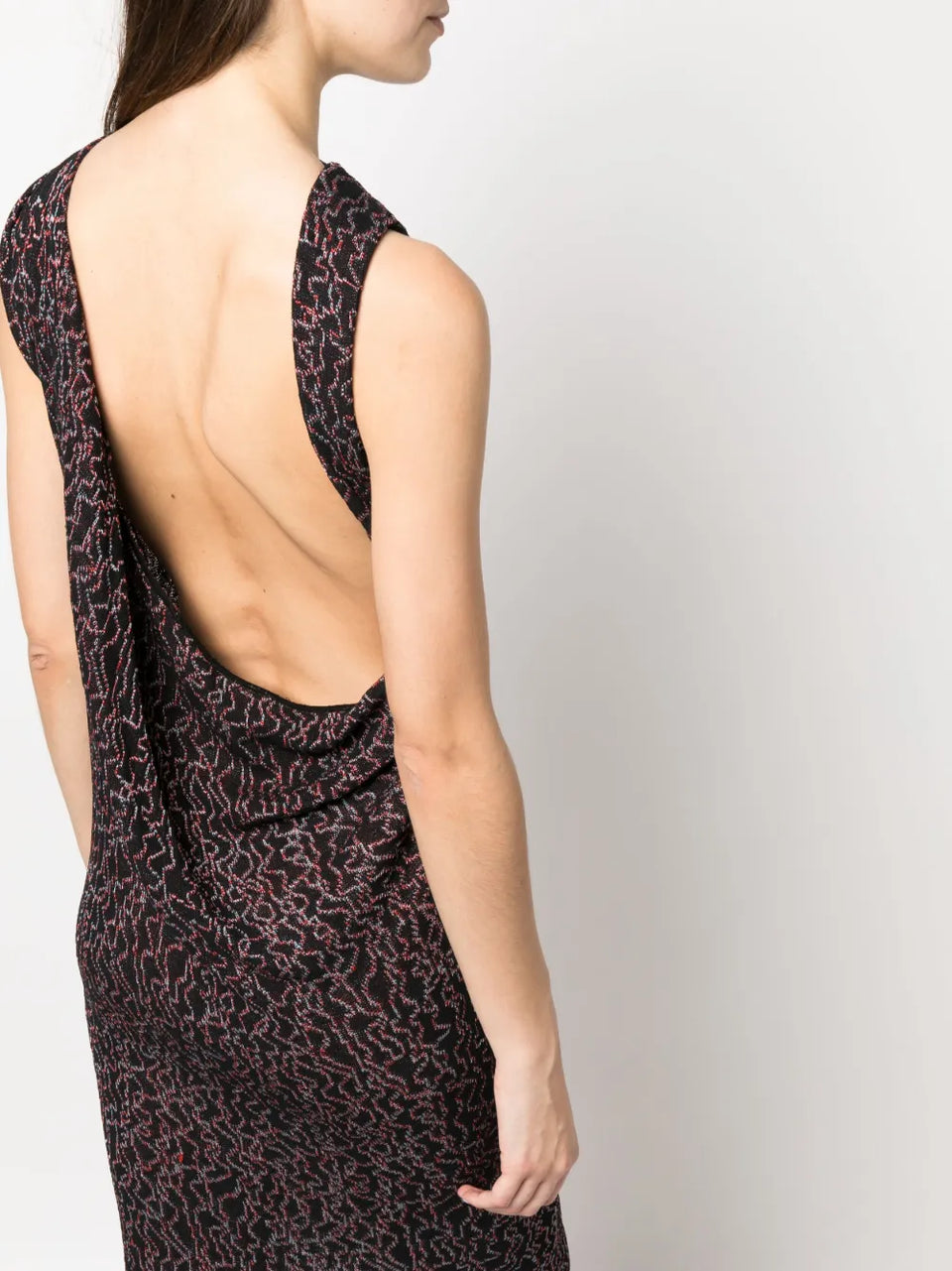 draped-detailing floor-length dress