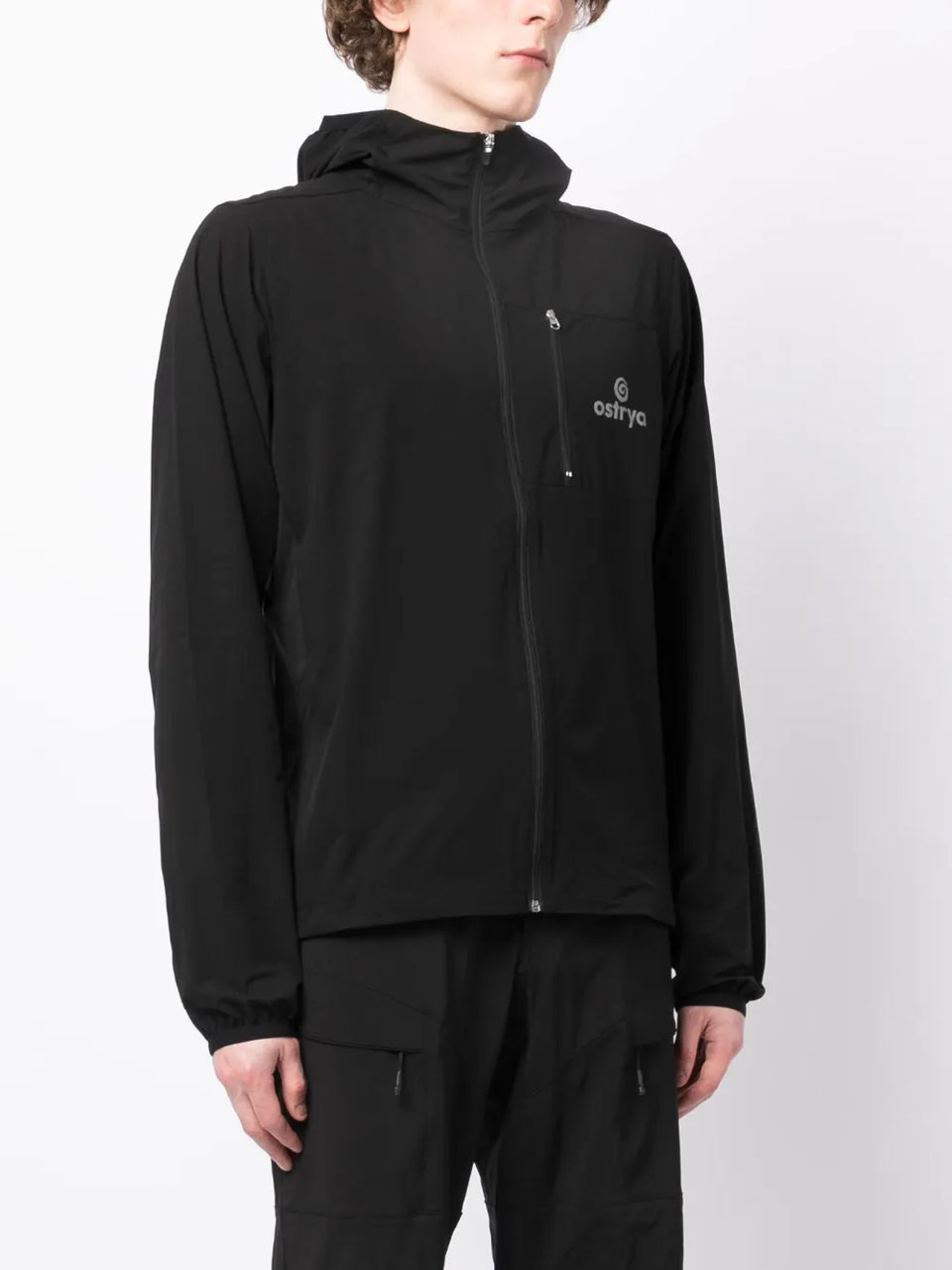 logo print hooded jacket