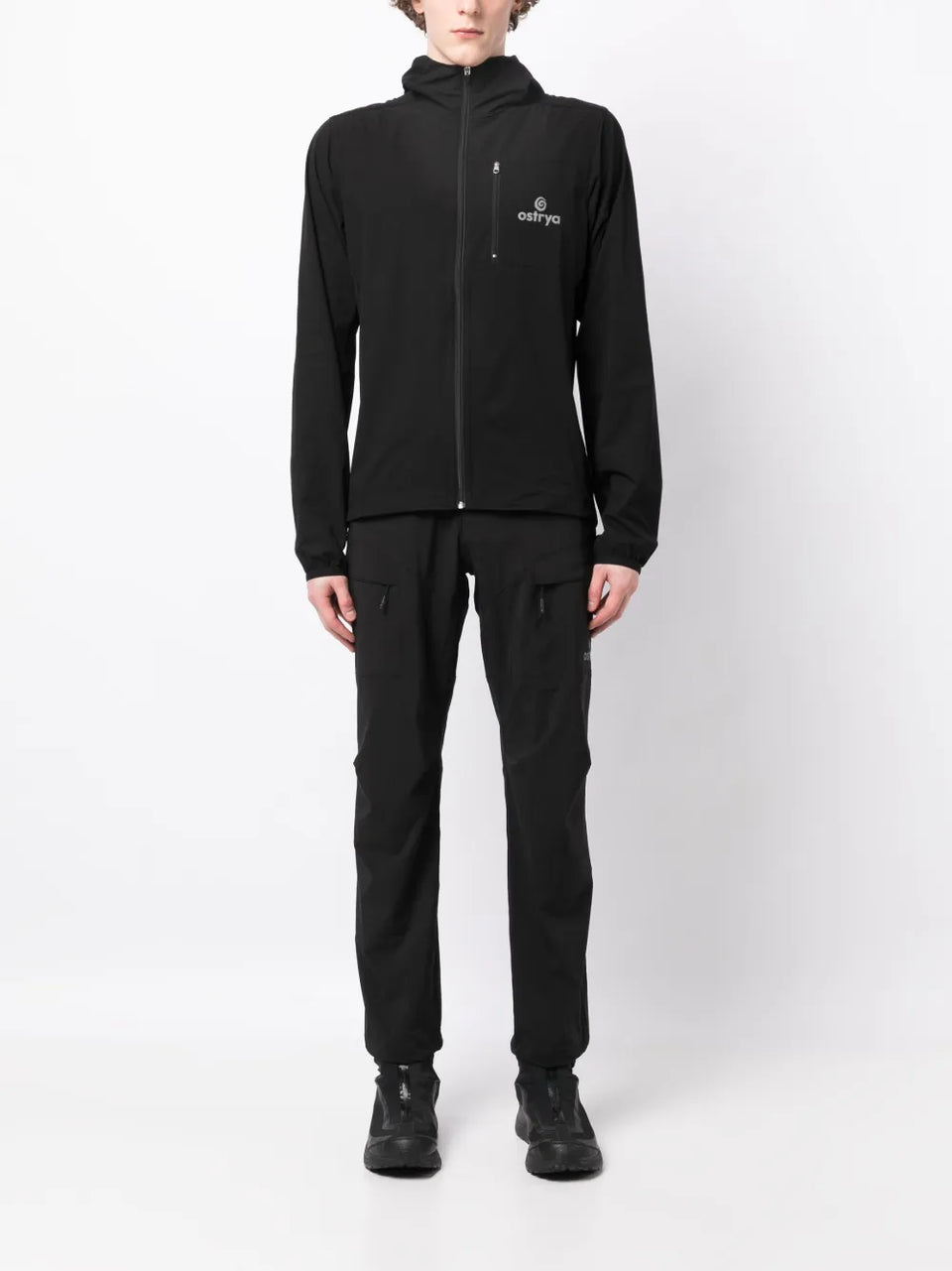 logo print hooded jacket