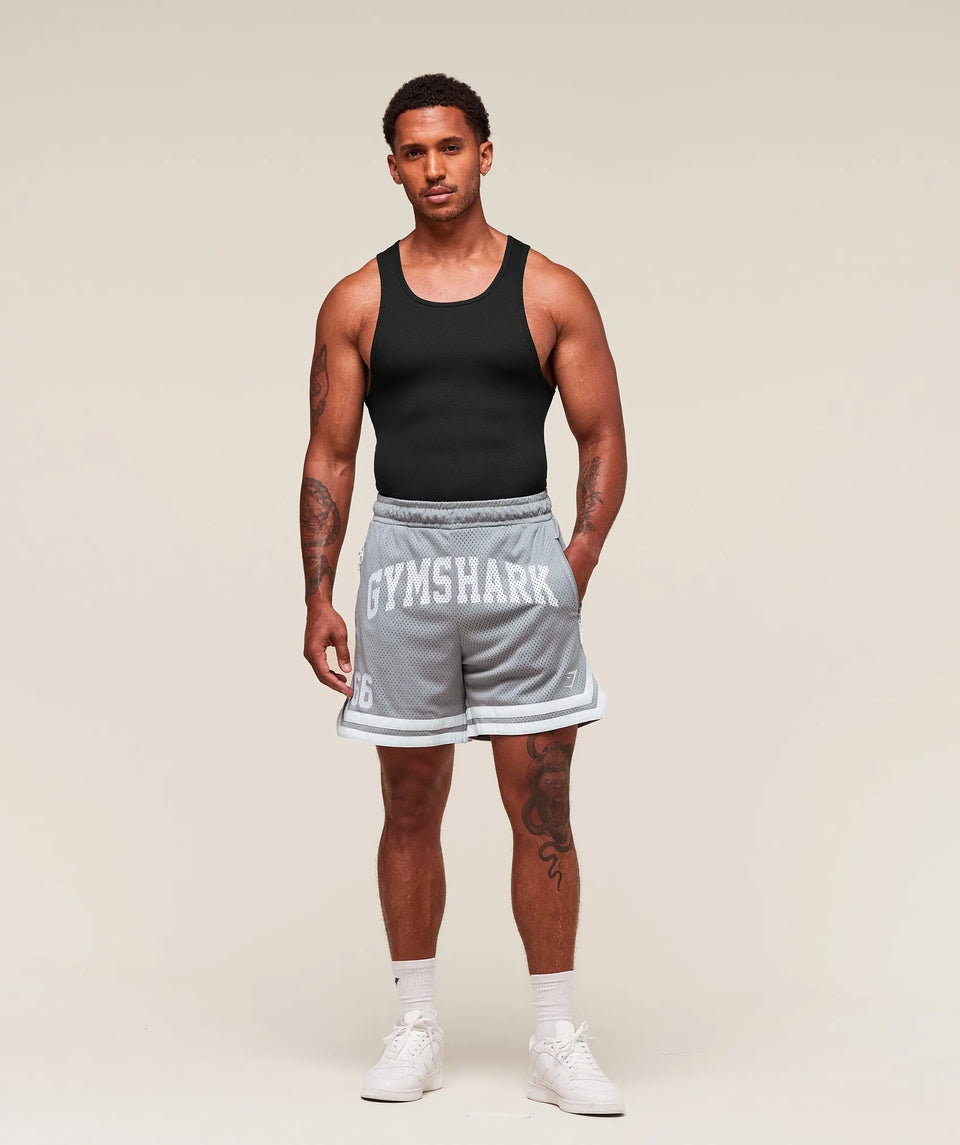 Gymshark Varsity Mesh Shorts - Denim Grey