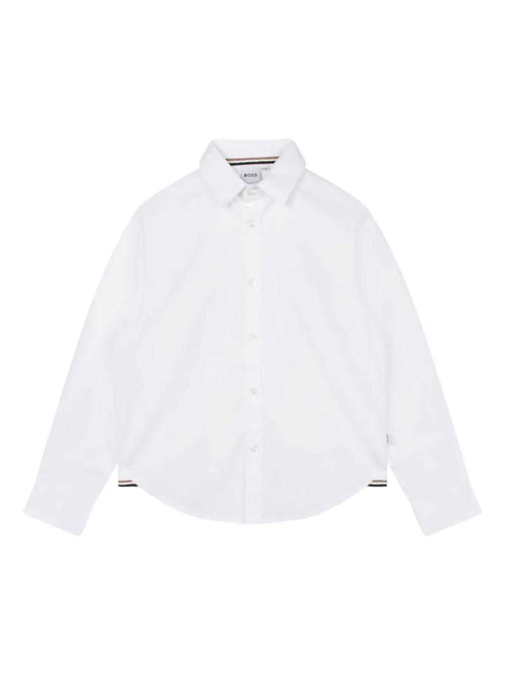logo-embroidered long-sleeve shirt