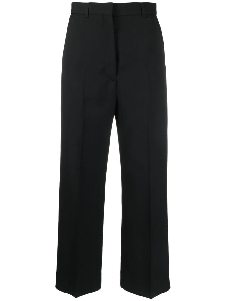 pressed-crease cropped-leg trousers