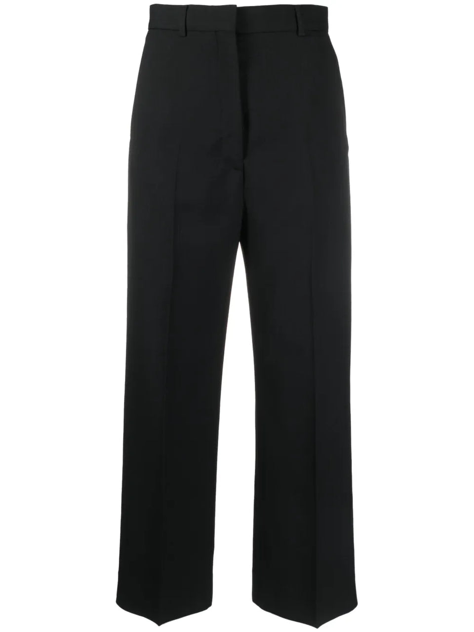 pressed-crease cropped-leg trousers