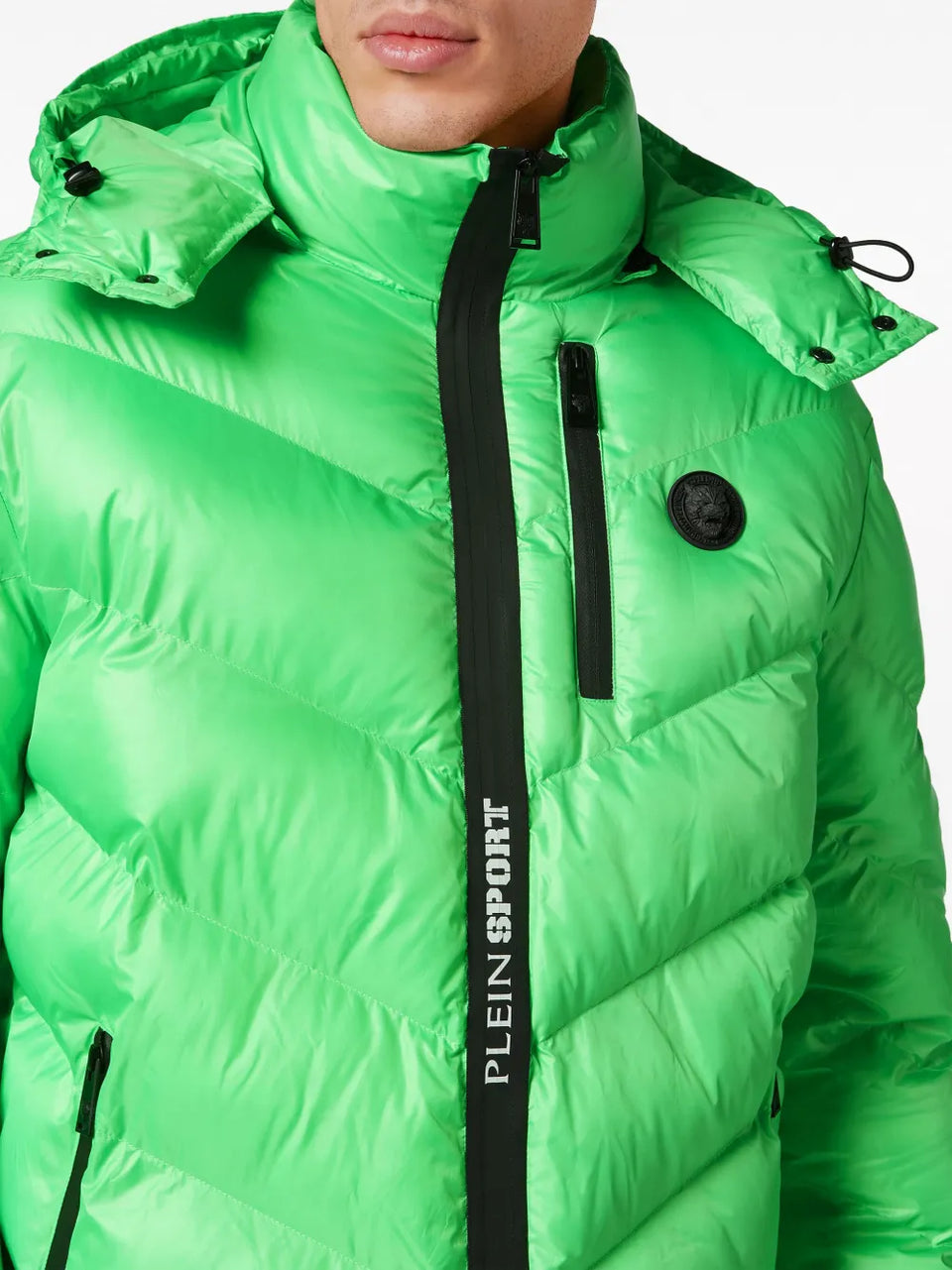logo-patch puffer jacket